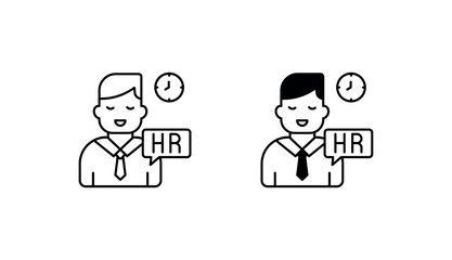 Hr manager icon design with white background stock illustration