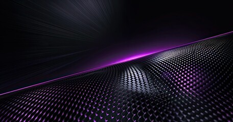 A sleek, futuristic landscape with undulating curves and a vibrant purple glow, creating a sense of depth and motion.