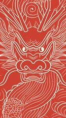 Red dragon line art