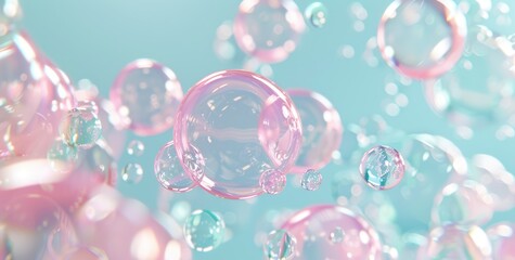 Shimmering bubbles in the air