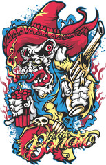 skull with sword