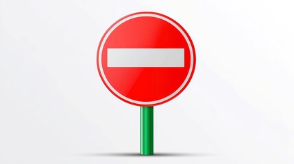 Isolated red stop sign, clear prohibition symbol on a transparent background, ideal for use in digital media, presentations, or graphic design projects.