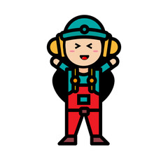 Fototapeta premium female mechanic listening to shovel