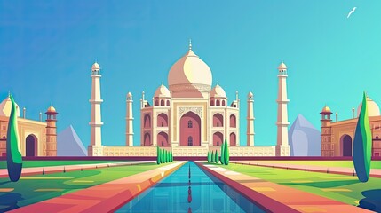 Fototapeta premium Illustration Of A Mosque And Mecca, Generative AI