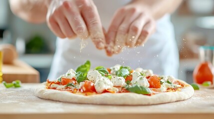Delicious homemade pizza topped with fresh ingredients, vibrant colors, inviting aromas, perfect for gatherings, easy to prepare, a delightful experience for any pizza lover.