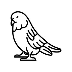 Budgerigar Outline Icon, Vector illustration
