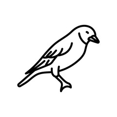 Goldfinch Outline Icon, Vector illustration
