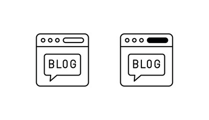 Blog icon design with white background stock illustration