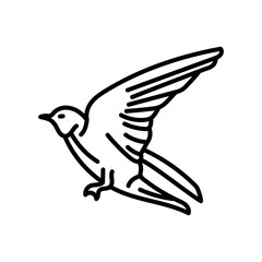 Swallow Outline Icon, Vector illustration