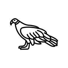 Turkey Vulture Outline Icon, Vector illustration
