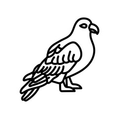 Mississippi Kite Outline Icon, Vector illustration