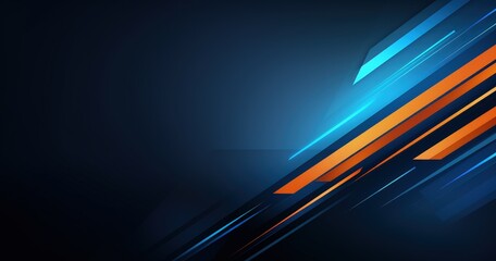 A sleek, modern abstract background featuring dynamic blue and orange lines on a dark backdrop, ideal for digital designs.