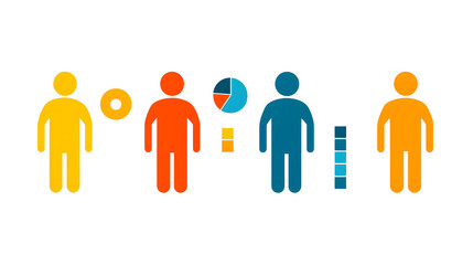 Animated Infographic Icons Showing Data Charts and Graphs on Transparent Background