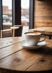 Latte Art in a Cozy Café Atmosphere