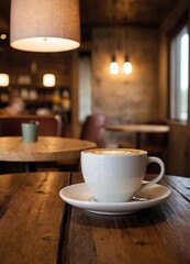 Latte Art in a Cozy Café Atmosphere