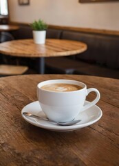 Latte Art in a Cozy Café Atmosphere