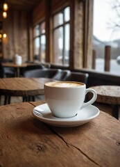 Latte Art in a Cozy Café Atmosphere
