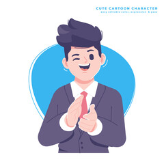applause business man character illustration