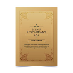 Luxury Menu restaurant with ornamental Elements.