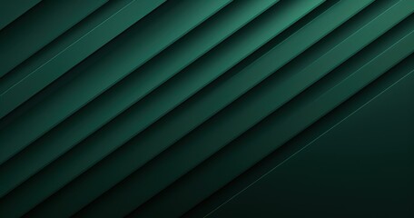 Obraz premium A sleek, modern abstract background featuring layered diagonal lines in various shades of green, ideal for digital design.