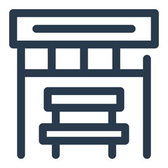 Baseball Dugout Bench with Roof