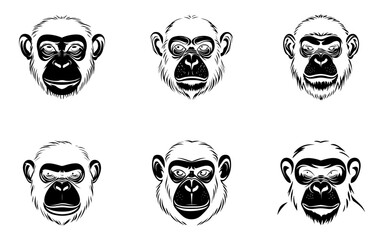 Monkey Head logo Vector Illustration
