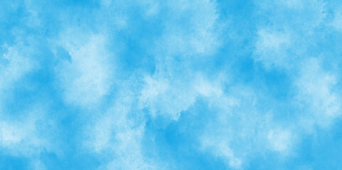 watercolor design with watercolor texture with tiny white clouds, Digital art painting of cloudy sky, blurred and grainy Blue powder explosion with natural cloudy clouds and fog.