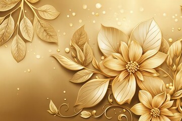 Flower background, Floral banner arranged from leaves and flowers