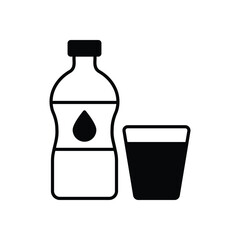 Water Bottle vector icon stock illustration