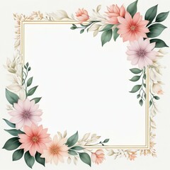 Obraz premium Flower background, Floral banner arranged from leaves and flowers