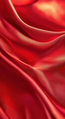 Obraz premium Red satin fabric close-up