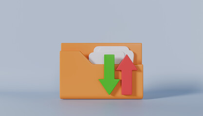 folder with files and arrow icon, File sharing or sending document