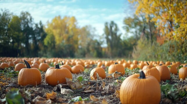 A Halloween treasure hunt through a pumpkin patch with clues hidden in carved pumpkins.