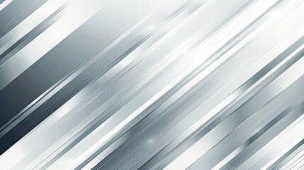 Fototapeta premium A sleek, modern abstract design featuring diagonal metallic stripes in shades of silver and gray, ideal for backgrounds or digital art.