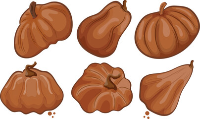 large set of gingerbread templates in the shape of pumpkins of various sizes and shapes, for a variety of Halloween designs