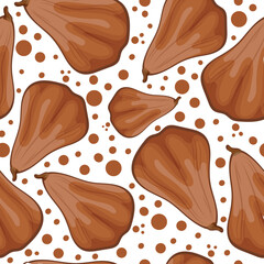 gingerbread seamless pattern in the shape of long pumpkins with round crumbs for various halloween designs