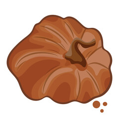 gingerbread template in the shape of an unusual round pumpkin with a tail, for a variety of Halloween designs
