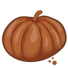 brown gingerbread template in the shape of a perfectly round pumpkin with a tail, for a variety of Halloween designs