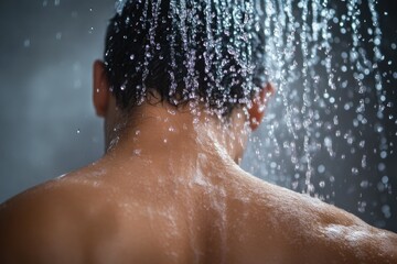 Shower Portrait: Young Man with Water