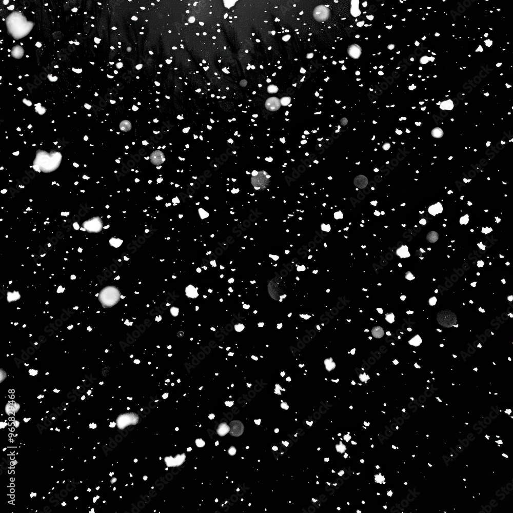 Poster Snowflakes falling on a dark night