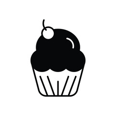 Cupcake vector icon stock illustration