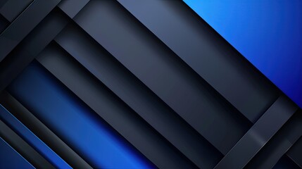 Fototapeta premium A sleek, modern abstract design featuring layered geometric shapes in shades of blue and dark tones, ideal for backgrounds.