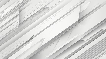 Obraz premium A sleek, modern abstract design featuring layered white geometric shapes, conveying a sense of depth and sophistication.