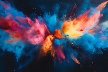 A vibrant explosion of colors resembling a cosmic event or abstract art.