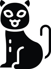  A black cat prowls silently, its yellow eyes glowing with dark secrets.