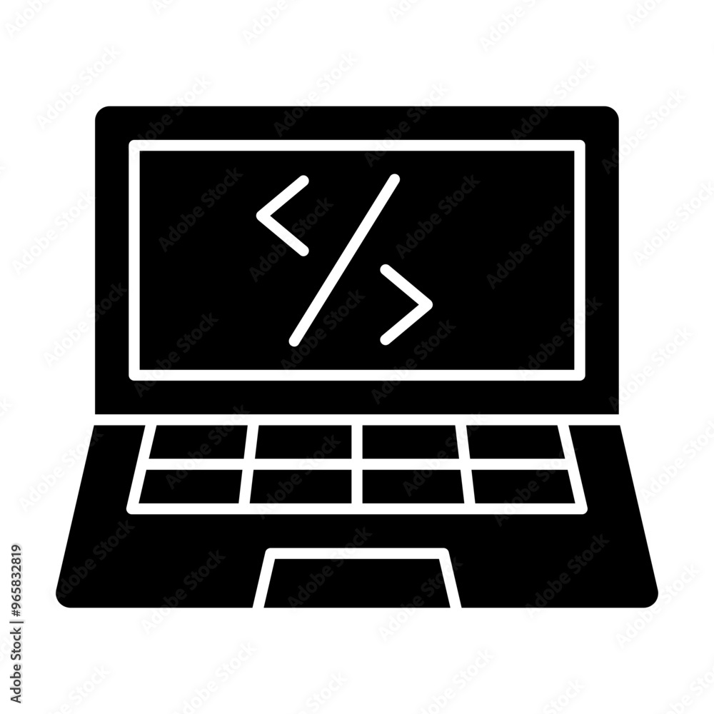 Wall mural coding icon