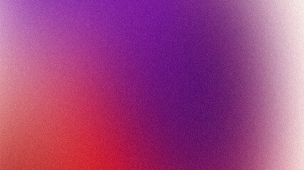 A vibrant and bold gradient background blending purple, pink, and red, with a grainy noise textured effect.