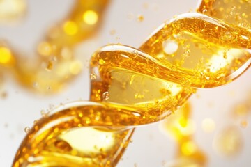 Golden Skincare Serum Macro Detail Close-Up