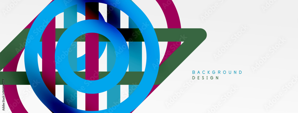 Aufkleber Abstract background - colorful circle lines technology or business digital template
