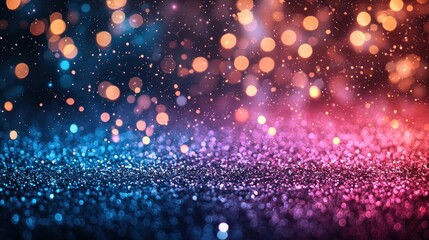 Fototapeta premium A vibrant background filled with sparkling lights and colorful bokeh effects during a festive celebration at night